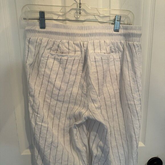 ATHLETA 100% Linen White And Gray Pants Sz 6 - Picture 6 of 11